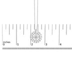 Sterling Silver 1/2 Cttw Diamond Starburst Compass Medallion Pendant Necklace