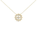 14KT Yellow Gold Plated Sterling Silver 1 Cttw Diamond Compass Medallion Pendant Necklace