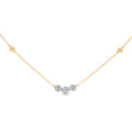 10K Yellow Gold Plated Sterling Silver 1.0 Cttw Lab Grown Diamond Bezel Station Necklace