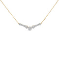10K Yellow Gold Plated Sterling Silver 1 1/2 Cttw Lab Grown Diamond V Bar Necklace