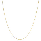 Solid 14K Yellow Gold 0.75mm Classic Box Chain Necklace. Unisex Chain - Size 16 Inches