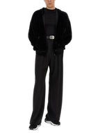 Balenciaga Black Velvet Zip Up Sweatshirt
