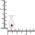 0.14 Carat Genuine Garnet .925 Sterling Silver Pendant