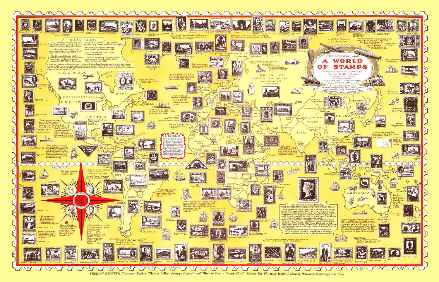 World Map of Stamps, 1947