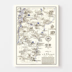 Vintage Map of Vermont 1934