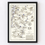 Vintage Map of Vermont 1934