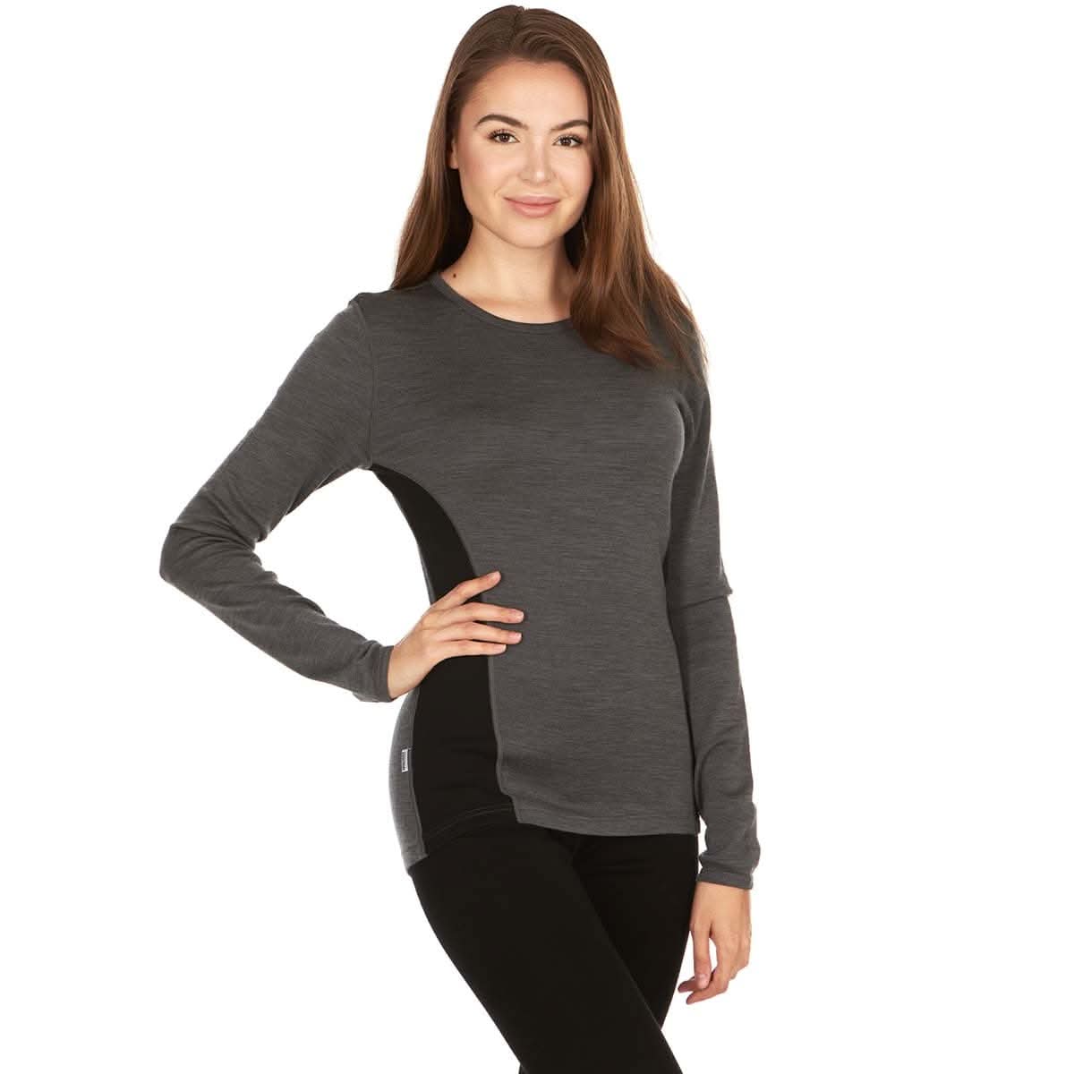 Midweight Women's Wool Crew Top -  100% Merino Wool