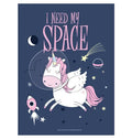 Metal Tin Sign "I Need My Space" Unicorn Magical Bedroom Wall Decor #E-101