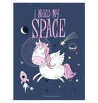 Metal Tin Sign "I Need My Space" Unicorn Magical Bedroom Wall Decor #E-101