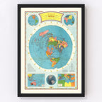 Vintage Air Age Map of The World 1946