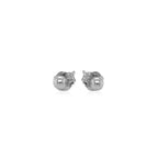 14k White Gold Spherical Stud Earrings (3.0 mm)