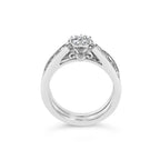 Sterling Silver 1/2 Cttw Diamond Cluster Flower Bridal Set