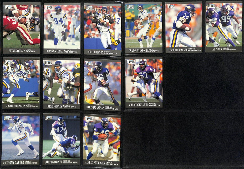 Lot of 14 Minnesota Vikings Late 80's/Early 90's Complete Team Sets 189281