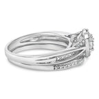 Sterling Silver 1/5 Cttw Diamond Heart Motif Bridal Set