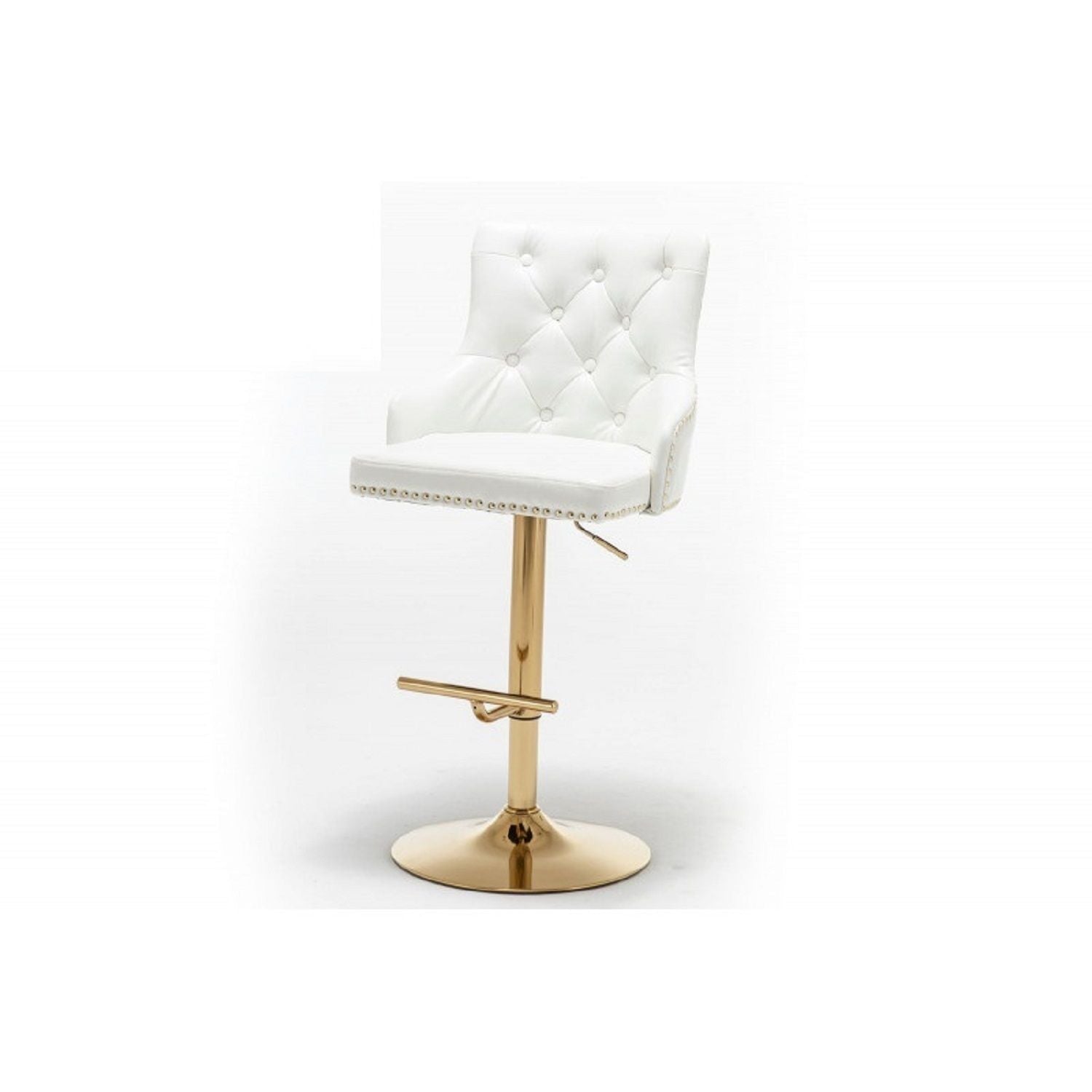 Adjustable Swivel Bar Stool With Nailhead Trim (Set of 2)