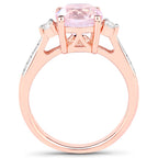 2.73 Carat Genuine Kunzite and White Topaz .925 Sterling Silver Ring