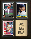 2026 WBC Team Israel 3 Card Plaque Topps Harrison Bader Garrett Stubbs Dean Kremer