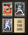 2026 WBC Team Japan 3 Card Plaque Topps Shohei Ohtani Dodgers Sugano Kikuchi