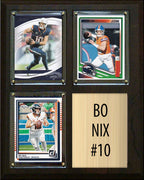 Bo Nix 3 Card Plaque Donruss Fleer Topps 2025 2023 2024 Denver Broncos