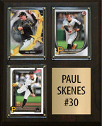 Paul Skenes 2025 2024 3 Card Plaque Topps Bowman Pittsburgh Pirates