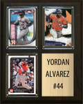 Yordan Alvarez 3 Card Plaque Topps Bowman 2026 2025 2024 Houston Astros