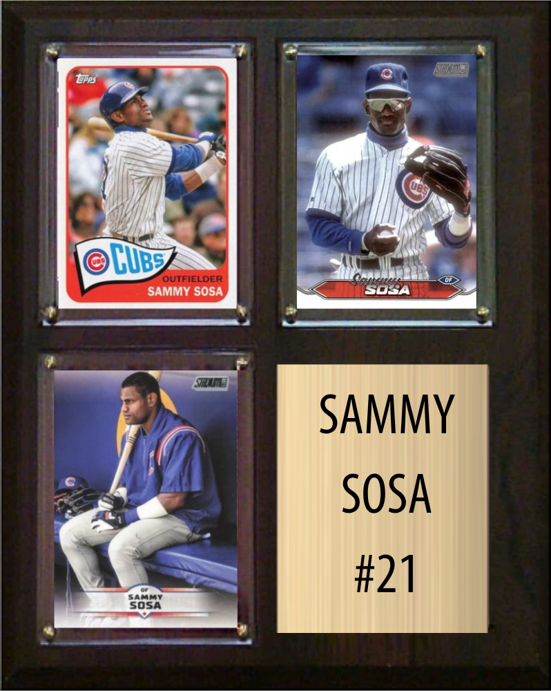 Sammy Sosa Chicago Cubs Fan Gift Plaque 8x10 3 Cards Topps Donruss Panini 2024 2025 2026