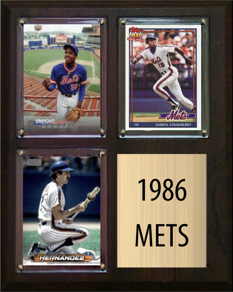 1986 New York Mets World Series Champions Fan Gift Plaque 8x10 3 Cards Topps Donruss Panini 2024 2025 2026