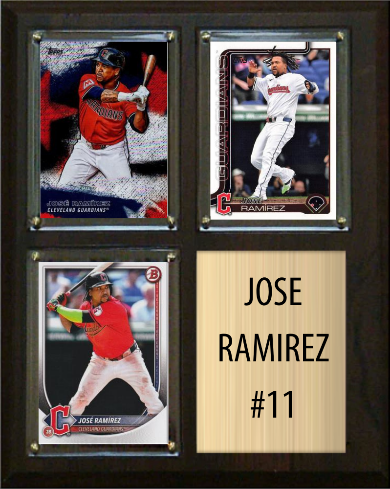 Jose Ramirez 3 Card Plaque Topps Bowman 2026 2025 2024 Cleveland Guardians