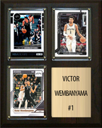 Victor Wembanyama San Antonio Spurs 3 Card Fan Gift Plaque Donruss Hoops Topps 2024 2025 2026
