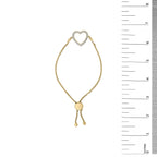 Gold Vermeil Diamond Accent Heart Lariat Bolo Bracelet