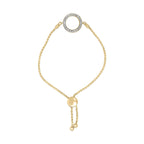 Gold Vermeil Diamond Accent Circle Lariat Bolo Bracelet