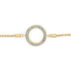 Gold Vermeil Diamond Accent Circle Lariat Bolo Bracelet