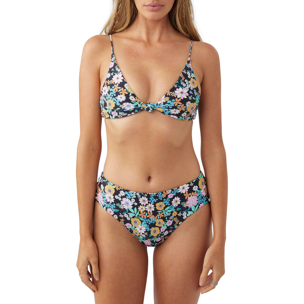 O'NEILL Women's Pismo Knot Front Triangle Bikini Top - Bikini Tops for Women, Perfect Bathingsuit Tops for Women,Tatum Floral,M