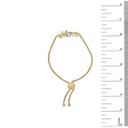 Gold Vermeil Diamond Accent "MOM" Lariat Bolo Bracelet
