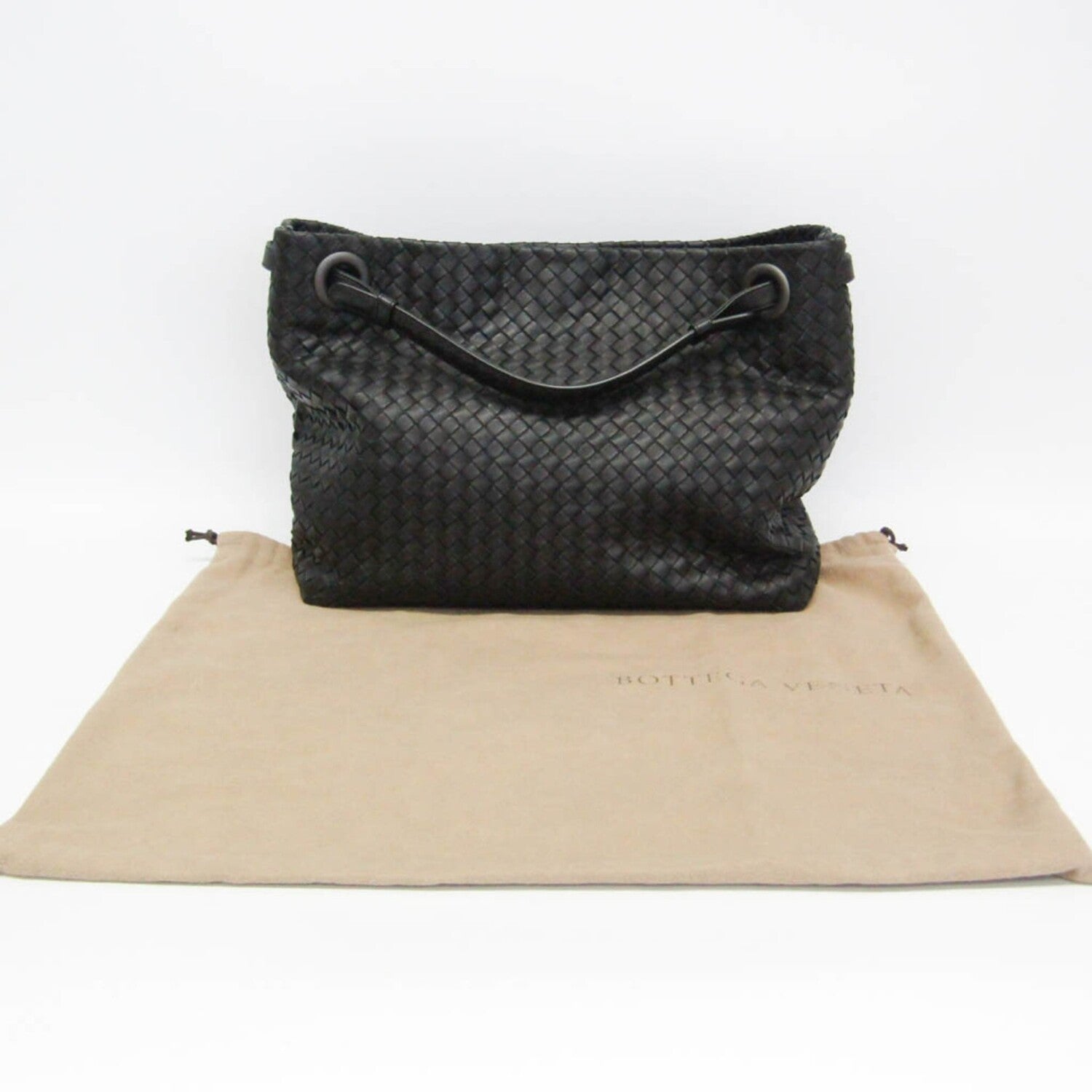 Bottega Veneta // Intrecciato Leather Handbag // Black // Pre-Owned