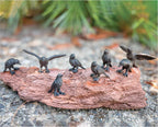 Itty Bitty Black Crows 🖤 – Realistic Mini Crow Figurines (Set of 12) | Bird Decorations - Archie McPhee