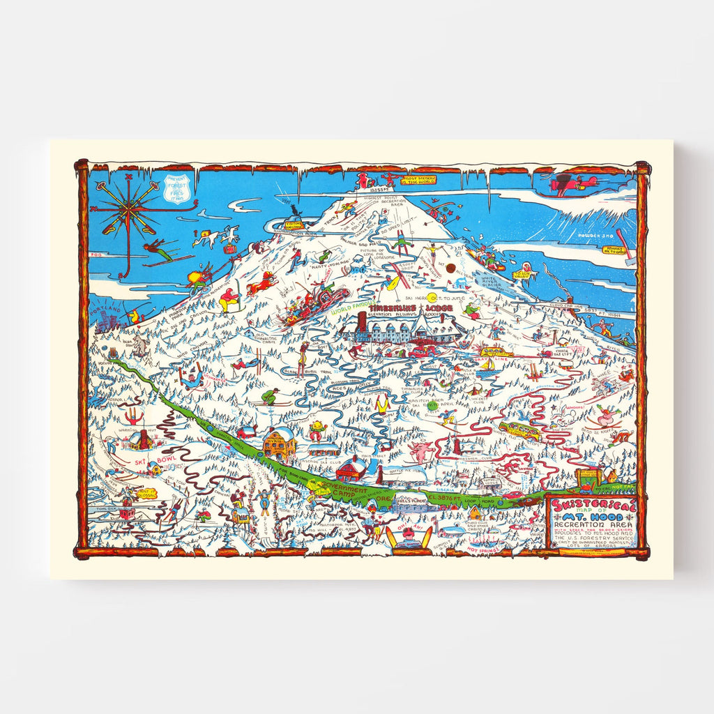 Vintage Map of Mt. Hood Recreation Area, 1939