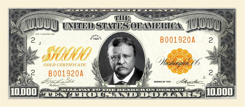 100 - $10,000.00 Ten Thousand Dollar Gold Certificate Novelty Bill Play Money