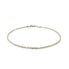 14k White Gold Solid Diamond Cut Rope Bracelet 1.5mm