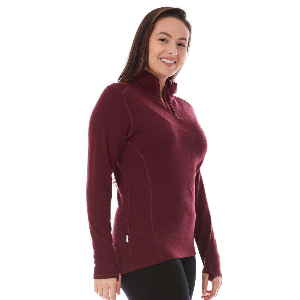 Midweight Women's Wool 1/4 Zip - 100% Merino Wool