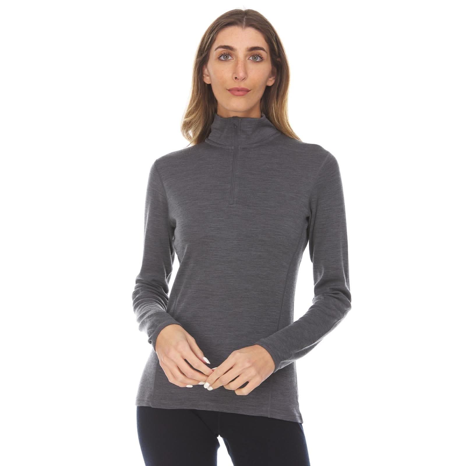 Midweight Women's Wool 1/4 Zip - 100% Merino Wool