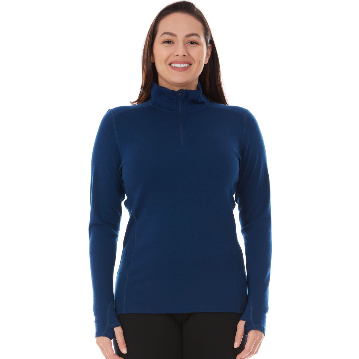 Midweight Women's Wool 1/4 Zip - 100% Merino Wool