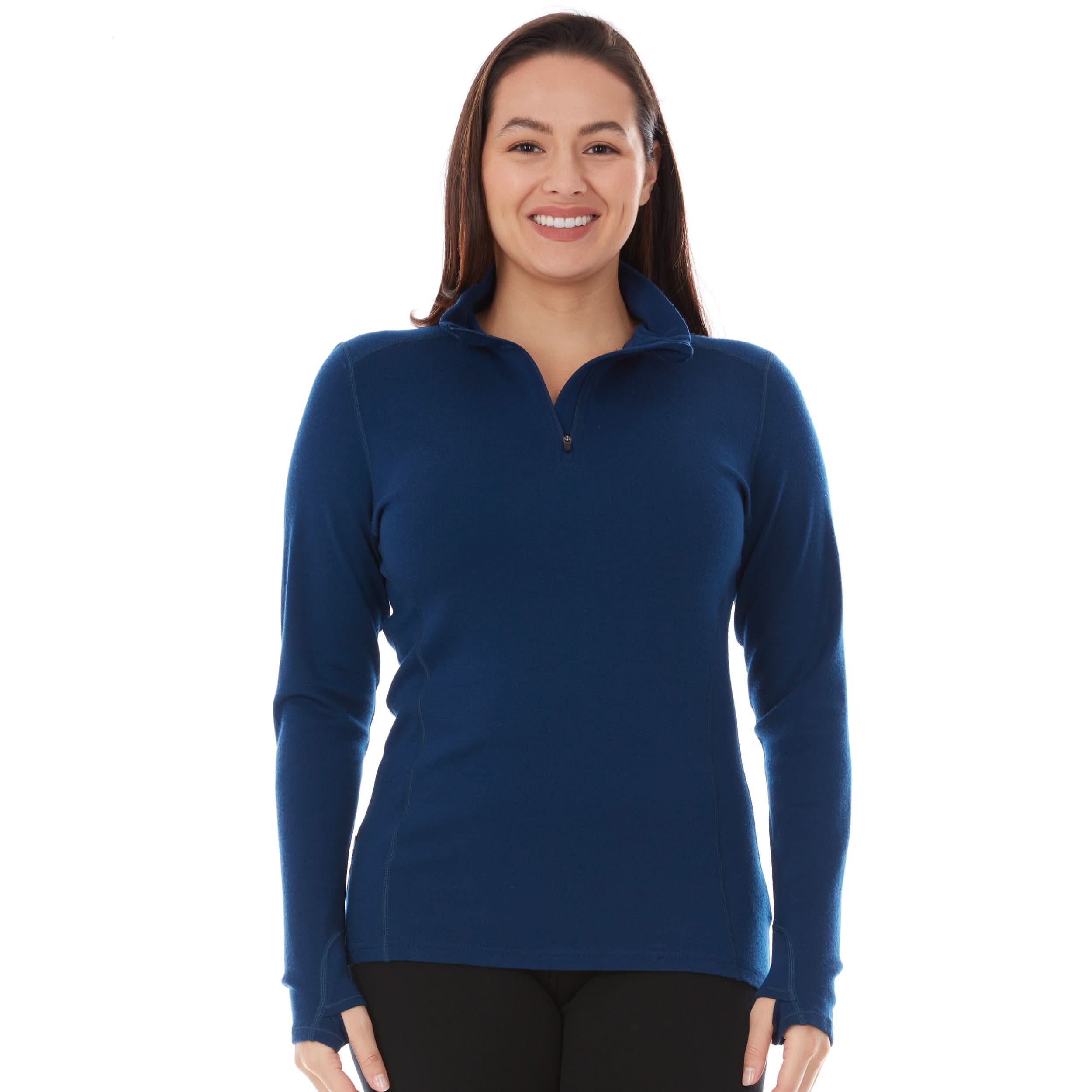 Midweight Women's Wool 1/4 Zip - 100% Merino Wool