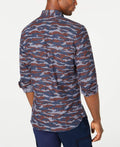 American Rag Mens Shirt Medium Camo Print Pocket Button Up Blue M