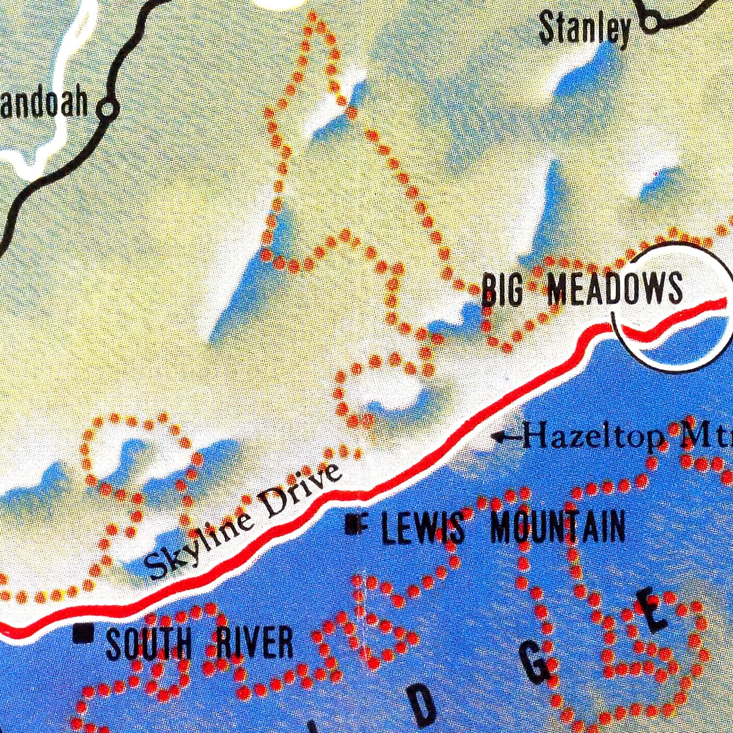 Vintage Map of Shenandoah National Park, 1947