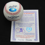 Randy Choate Signed/Auto Yankees 100th OML Baseball MAB Inscr 187051