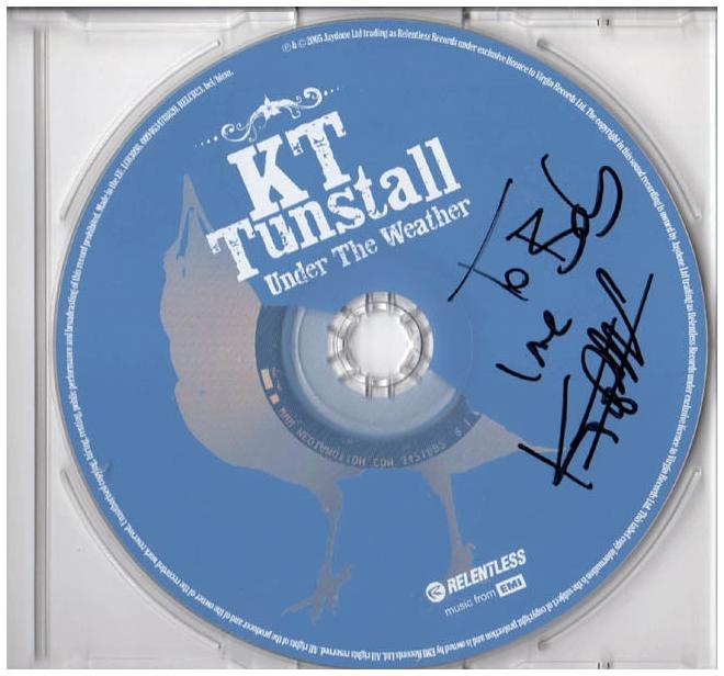 KT Tunstall Autographed Under The Weather CD