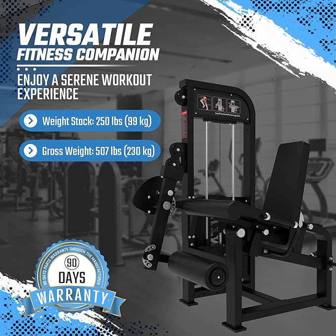 Selectorized Leg Extension & Prone Leg Curl Combo w/250lb weight stack (New)
