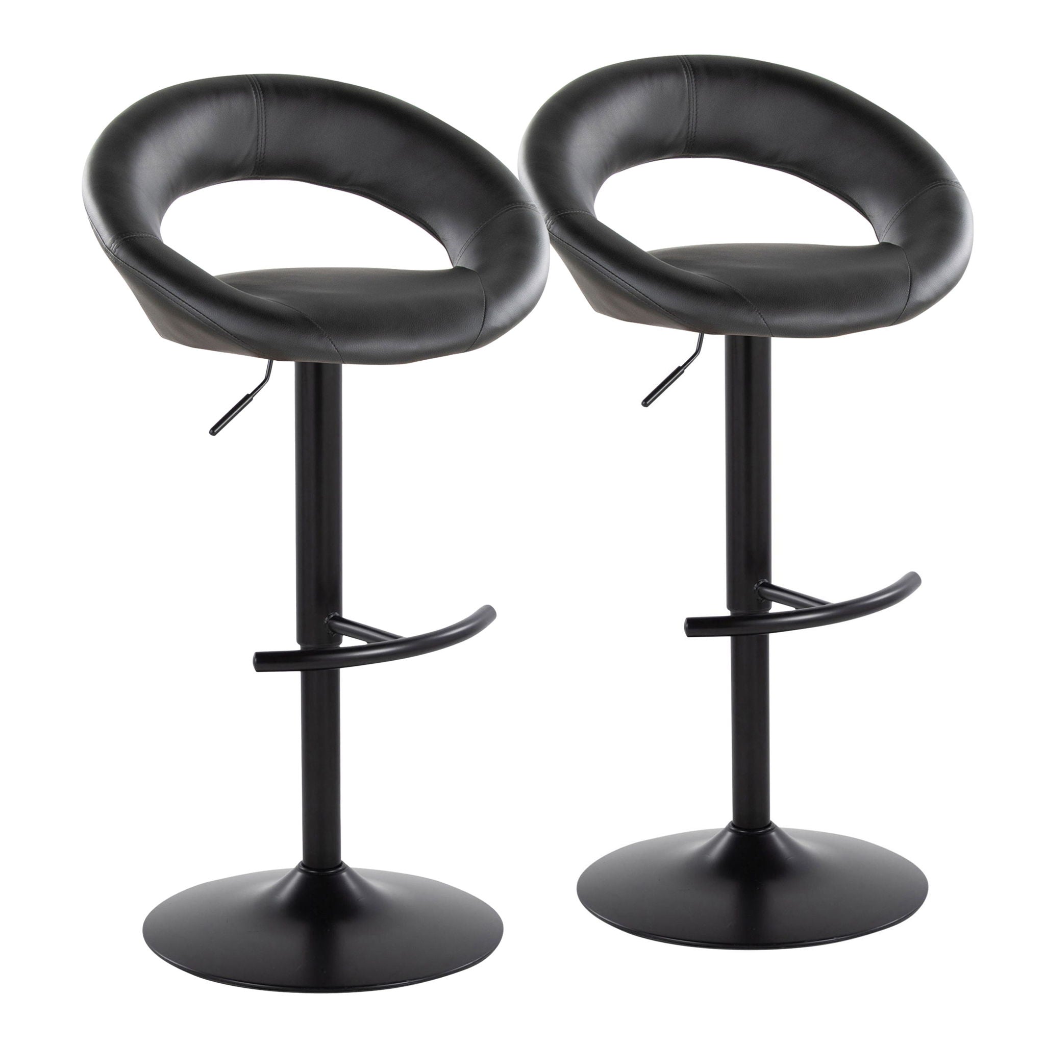 Posh - Contemporary Adjustable Barstool With Swivel & Rounded
