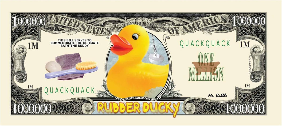 100 TOTAL - Rubber Ducky Million Dollar Collectible Novelty Bills - Play Money